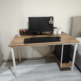 Arpelia Bilgisayar Masası Sağ Sol Yönlü PC Kasa Raflı(BEYAZ ATLANTİK ÇAM) photo review