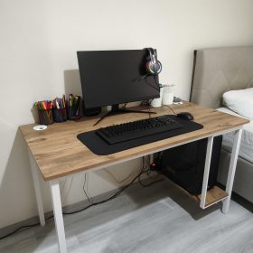 Arpelia Bilgisayar Masası Sağ Sol Yönlü PC Kasa Raflı(BEYAZ ATLANTİK ÇAM) photo review