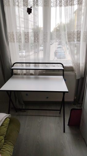 Arpelia Çalışma Masası Beyaz Tam Katlanır 85x55x73 CM (SİYAH BEYAZ) photo review